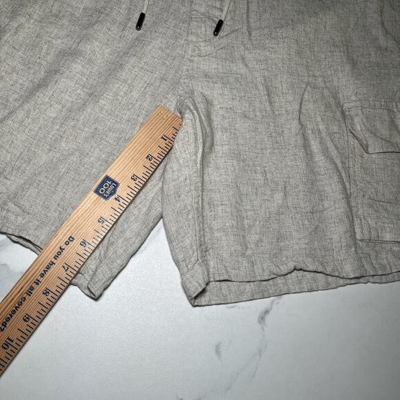 KENNETH COLE Mens Linen Cargo Shorts Beige Soft Material Pull On Size Large EUC - Picture 4 of 10